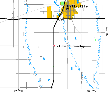 Belleville township, KS map