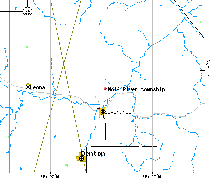 Wolf River township, KS map
