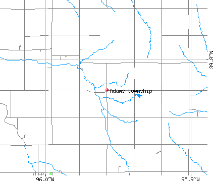 Adams township, KS map