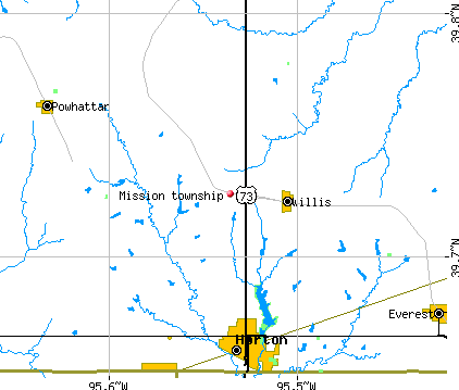 Mission township, KS map