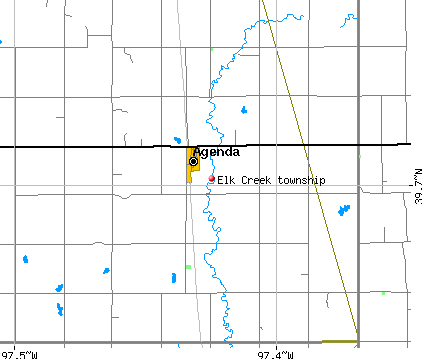 Elk Creek township, KS map