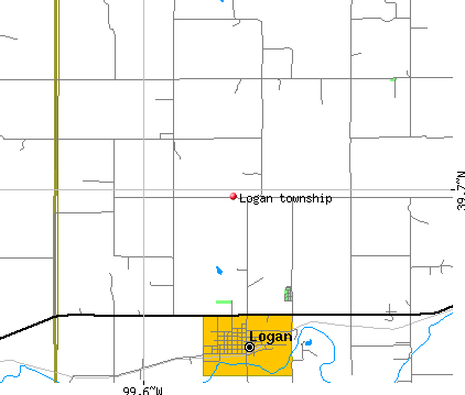 Logan township, KS map