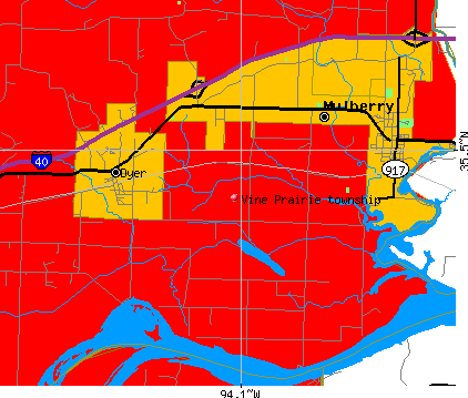 Vine Prairie township, AR map