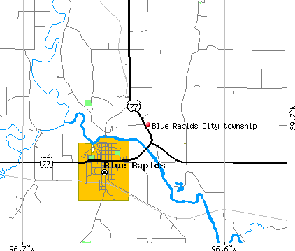 Blue Rapids City township, KS map