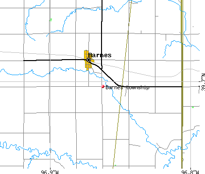 Barnes township, KS map