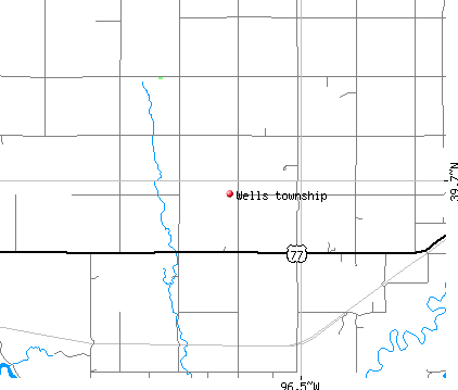 Wells township, KS map