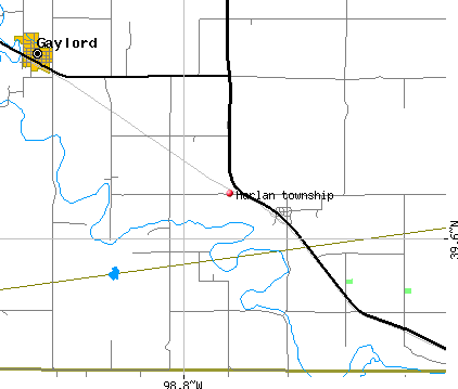 Harlan township, KS map