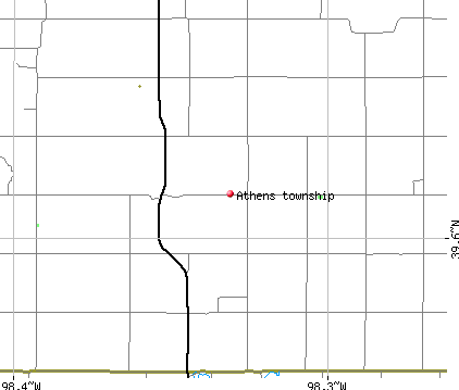 Athens township, KS map