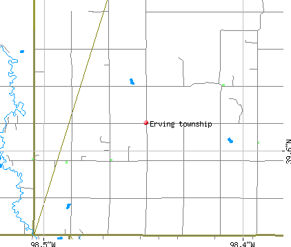 Erving township, KS map