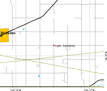 Lyon township, KS map