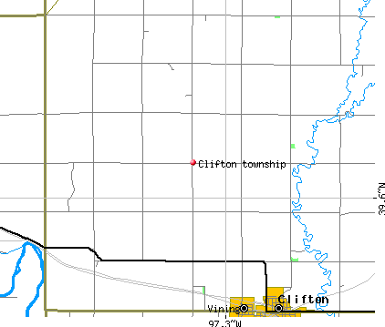 Clifton township, KS map