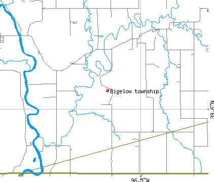 Bigelow township, KS map