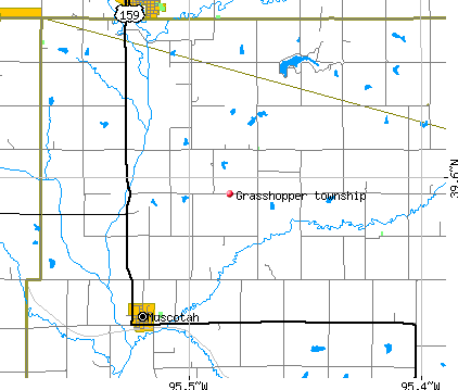 Grasshopper township, KS map