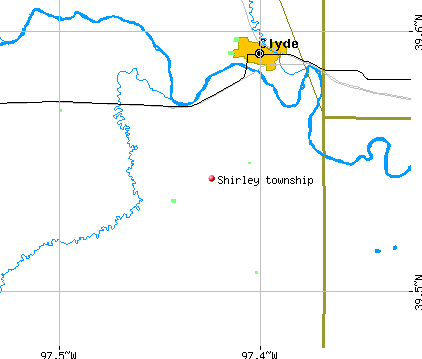 Shirley township, KS map