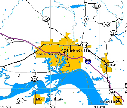 Spadra township, AR map