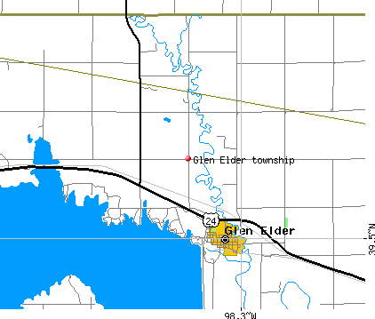 Glen Elder township, KS map