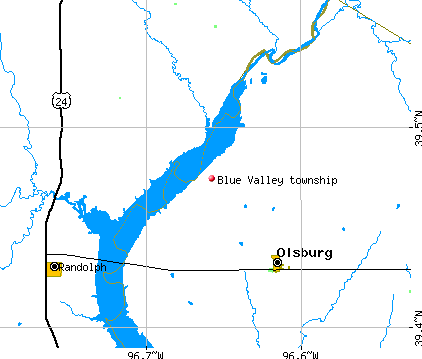 Blue Valley township, KS map