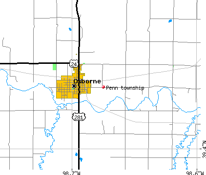 Penn township, KS map
