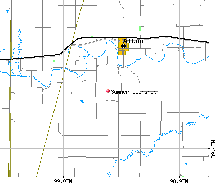 Sumner township, KS map