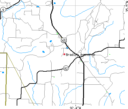 Bradley township, AR map