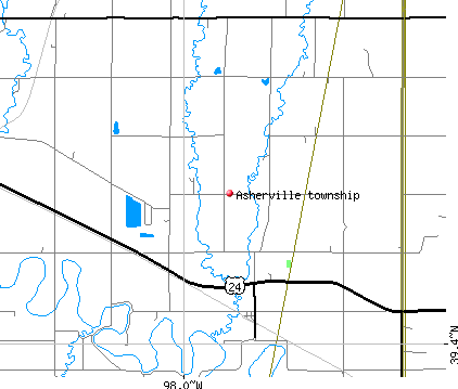 Asherville township, KS map