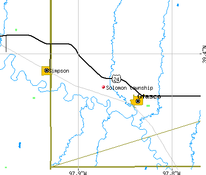 Solomon township, KS map