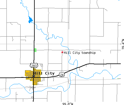 Hill City township, KS map