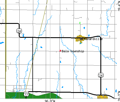 Bala township, KS map
