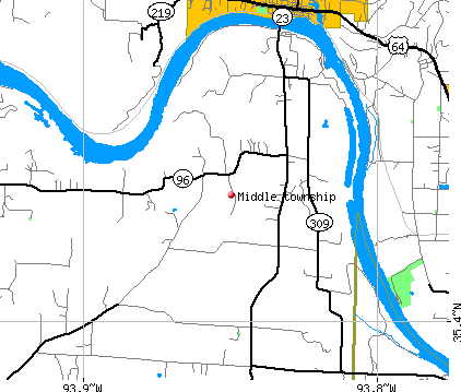 Middle township, AR map