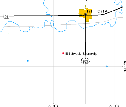 Millbrook township, KS map