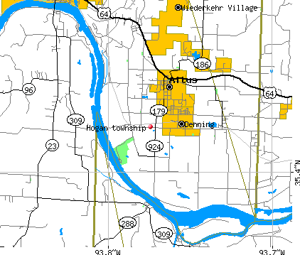 Hogan township, AR map