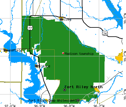 Madison township, KS map