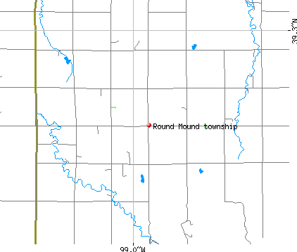 Round Mound township, KS map