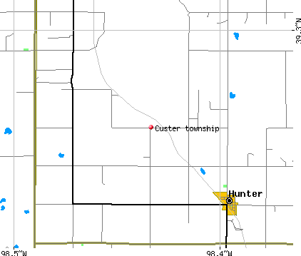Custer township, KS map