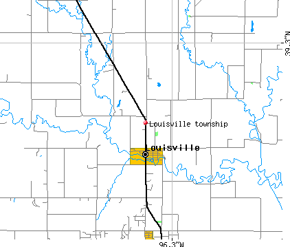 Louisville township, KS map