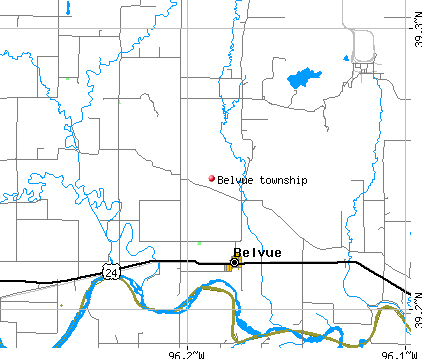 Belvue township, KS map