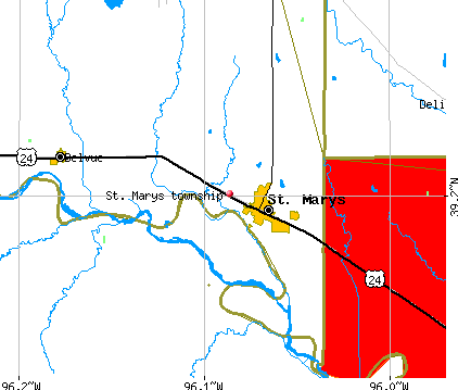 St. Marys township, KS map