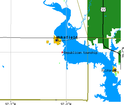 Republican township, KS map