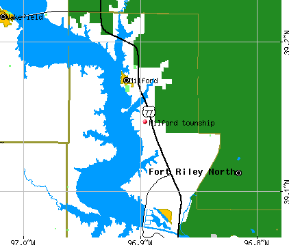 Milford township, KS map