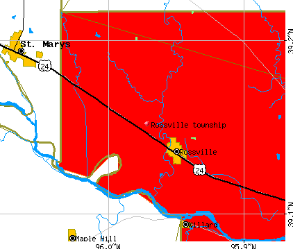 Rossville township, KS map