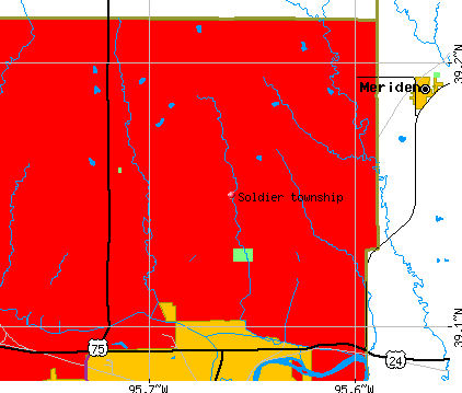 Soldier township, KS map