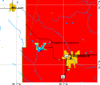 Tonganoxie township, KS map