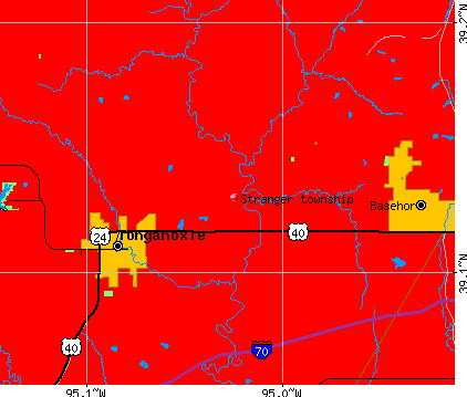 Stranger township, KS map
