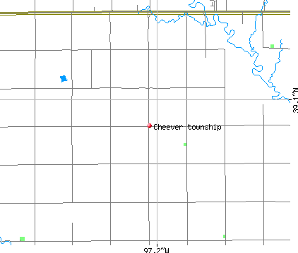 Cheever township, KS map
