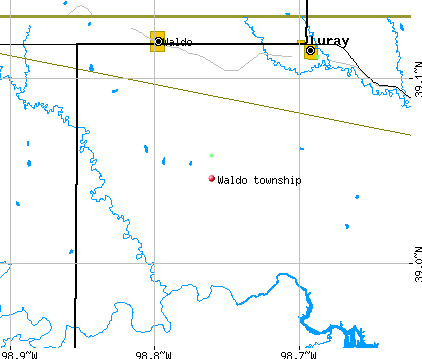 Waldo township, KS map