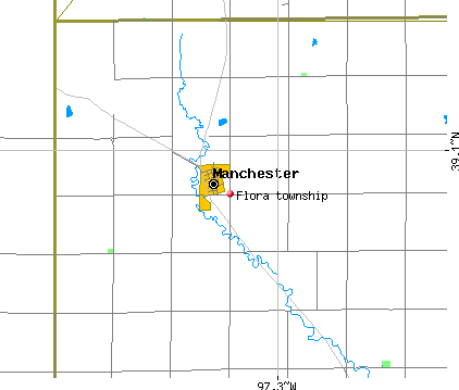 Flora township, KS map