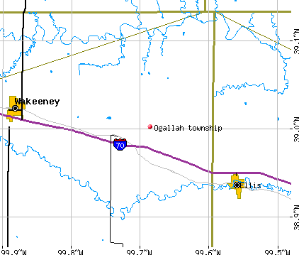 Ogallah township, KS map