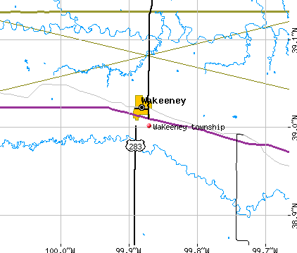 WaKeeney township, KS map