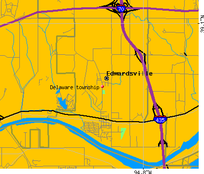 Delaware township, KS map