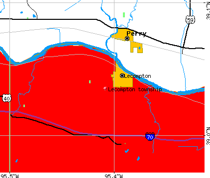 Lecompton township, KS map